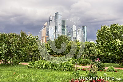 View on the Moscow International Business Centre MIBC from Fili. Stock Photo